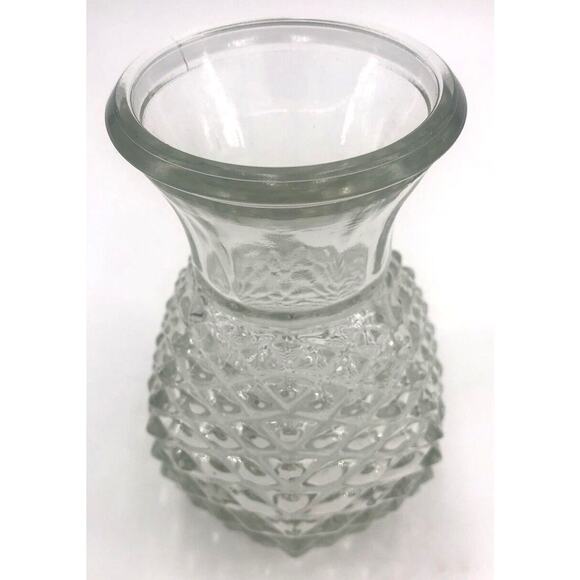 Vase Pineapple Shaped Diamond Point Pressed Glass 5.5" Tall Vintage 1980s FTD - Picture 3 of 8